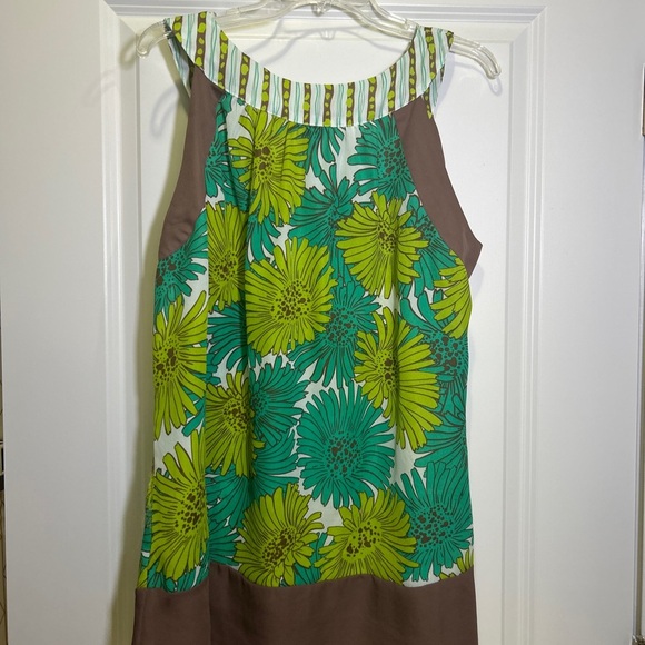 Apostrophe Green and Brown Patterned Top - Picture 3 of 3